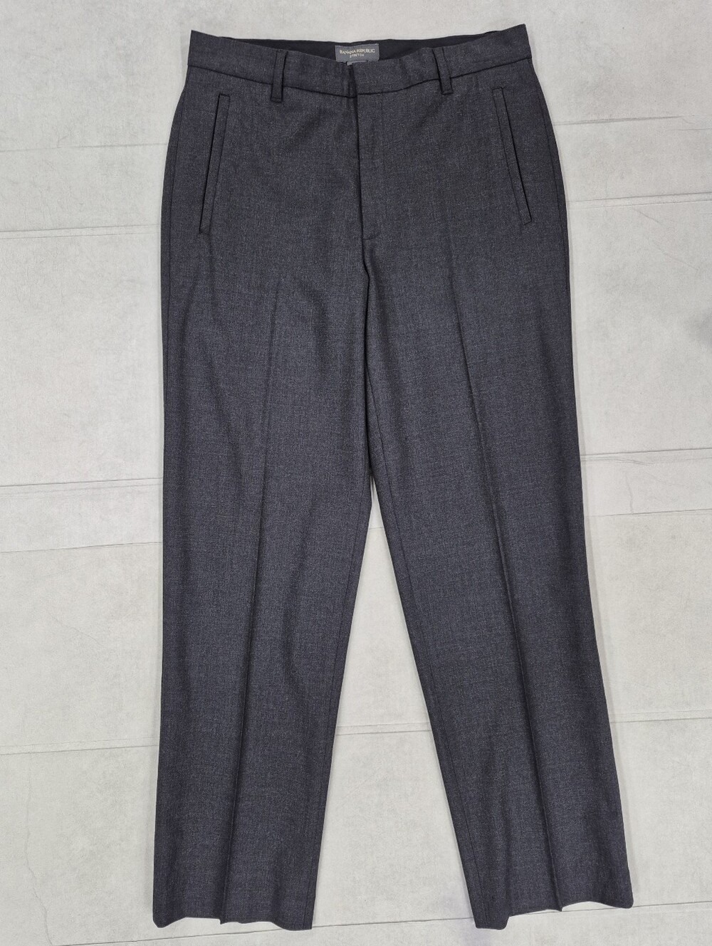 Banana Republic Stretch wool dress pants men's 32x32 charcoal gray straight leg